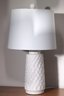 Pair Of Decorative Table Lamps With Matching Shades, Includes A Stylish Vase From Casa Bella