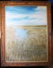 September Painting By Barbara J. Cocker In A Distressed Carved Wood Frame