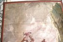 Large Antique Circa 18th Century Hand Woven Tapestry The Forging Of Steel Approx. 51 Inches X 82 Inches