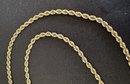 14K YG 19 Inch Rope Chain Necklace.
