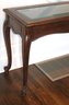 Traditional Style Console Table With Queen Anne Legs & Glass Top