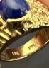 14K YG Open Modern Design Sapphire Ring - Size 4.