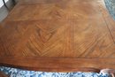 Louis XVI Style Oak Parquet Top Dining Table With 2 Leaves.