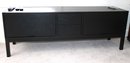 Modern Black Wood Low Console With Storage & Flip Top Doors