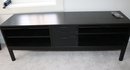 Modern Black Wood Low Console With Storage & Flip Top Doors