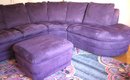 Very Cool And Fun Curved Purple Ultra-suede Sofa & Ottoman