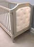 Pottery Barn Lovely Light Gray Painted Crib With Tufted Sides