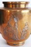 Substantial And Heavy Solid Asian Style Brass Urn With Embossed Emperors Design