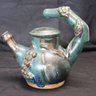 Unique Handmade Pottery Teapot For Decorative Use Only & Vanity Mirrored Tray