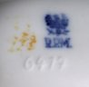 Large Glass Vase, Porcelain Basket With Blur Rpm Stamp 6417 & Dish 6294 Blue