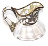 Vintage Glass Pitcher With Floral Silver Overlay Includes A Rippled Centerpiece Vase With Etched Design &