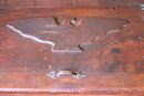 Vintage/antique Primitive Solid Wood Carved Wood Trunk With Embossed Eagle Detailing And Heavy Metal