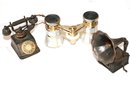 Vintage Opera Glasses Include Scope 2375 With Mop Detailing, Victrola & Phone Miniatures By Durham Industr