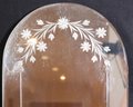 Very Pretty, Oval, Art Deco Mirror With Incised Floral Design