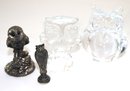 Miniatures Includes A Hallmarked Sterling Silver Owl With CA Initial, Daum France Owl Figurine And More.