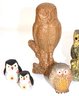 Owl Miniatures Include Assorted Carved & Hand Painted Pieces