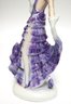 Royal Worcester Figurine Top Of The Hill & Hand Painted Figurine In Ruffled Purple Dress