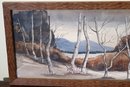 Vintage Forest Landscape View Watercolor Painting