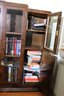 Stylish Vintage Wood/veneer Book Case With Glass Paneled Doors, Great For Displaying Your Collection