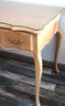 Ethan Allen Wood Desk With A Protective Glass Top