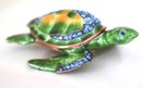 Collection Of Beautiful Sparkly Oceanic Trinket Boxes Include A Sea Turtle, Snail & Crab