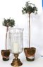 Large Hurricane Style Candle Holder & Decorative Tree Decor