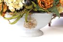 Wood Magazine Stand & Decorative Basket With Floral Arrangement