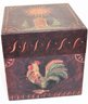 Home Decor Includes A Centerpiece Basket With Decor, Schimmel's Rooster Primitive Style Box & Wood Tray W