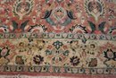 Antique Finely Hand-woven Oriental Rug With Overall Floral Design On Light Salmon  Background,