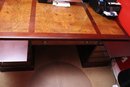 Myrtle Furniture Executive Desk With Burl Wood Top.