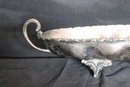 VINTAGE MID CENTURY STERLING SILVER FOOTED BREAD BASKET W/ HANDLES SIGNED A. TORRES VEGA (MEXICO)