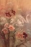 Vintage Pastel Painting Of Swans Surrounded By Lilies & Wildflowers Signed Lena Liu