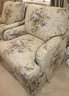 Pair Of Custom Linen Club Chairs With Romantic Floral Fabric