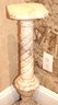 Diminutive Carved Marble Column Pedestal With Spiral Shape