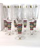 Set Of 8 Block Crystal Mouth Blown Glasses With Modernist Shape New In Boxes