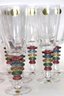 Set Of 8 Block Crystal Mouth Blown Glasses With Modernist Shape New In Boxes
