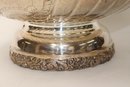 Large Silver-Plated Hand Chased Punch Bowl With Baroque Floral Design Made In England