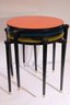 Set Of 3 Fun 60s Multicolored Formica Stackable Tables, Good Condition For Age!