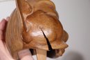Vintage Asian Carved Wood Mask Chime/bell