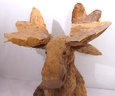 Cute Little Vintage Sitting Moose Decor Made From Paper Mch And Straw Like Materials