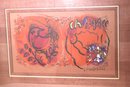 Rare Vintage Marc Chagall Lithograph I Professionally Framed With Raw Silk Mat