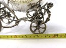 European Stamped 900 Silver Baby Carriage Centerpiece On Wheels 50.95 OZT