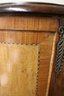 Antique Style Reproduction Burl Wood Lingerie Chest Having An Oval Shape & 7 Drawers