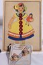 Pair Of Vintage Cast Iron Sun Bonnet Girl Bookends, Parisian Innovation Garter Ribbon Novelties And More