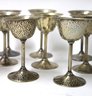 Lot Of 12 Vintage Silver-Plated Hand Hammered Sorbet Cups By Apollo Company