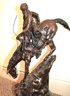 Fantastic Tall Frederic Remington Reproduction Bronze Statue Mountain Man On Marble Base