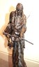 Fantastic Tall Frederic Remington Reproduction Bronze Statue Mountain Man On Marble Base