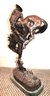 Vintage Cast Bronze Reproduction Frederic Remington Statue The Outlaw On Marble Base
