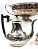 Large Silver-plated Regency Style Fluted Centerpiece With Handles & Federal Style