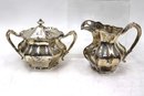 Antique 19th Century Sterling Silver 5 Pc Tea Set With Sensuous Curved Lines & Dedication Approx. 73 Ozt